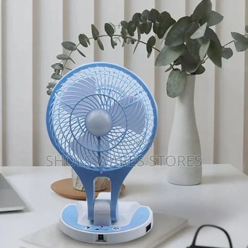 Mini Desktop Rechargeable Foldable Fan With Led Light.