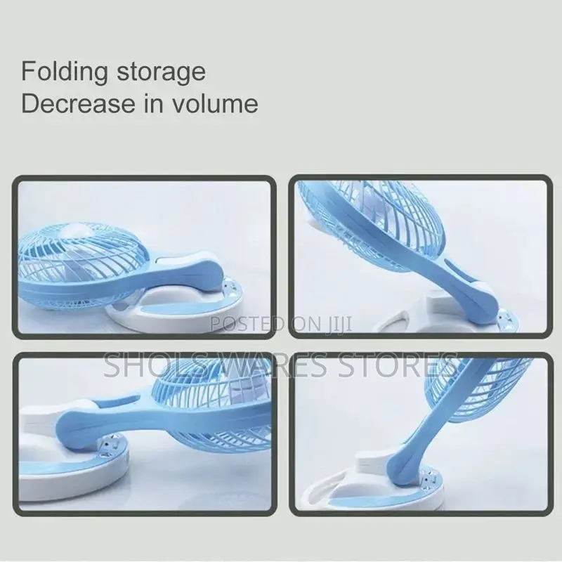 Mini Desktop Rechargeable Foldable Fan With Led Light.