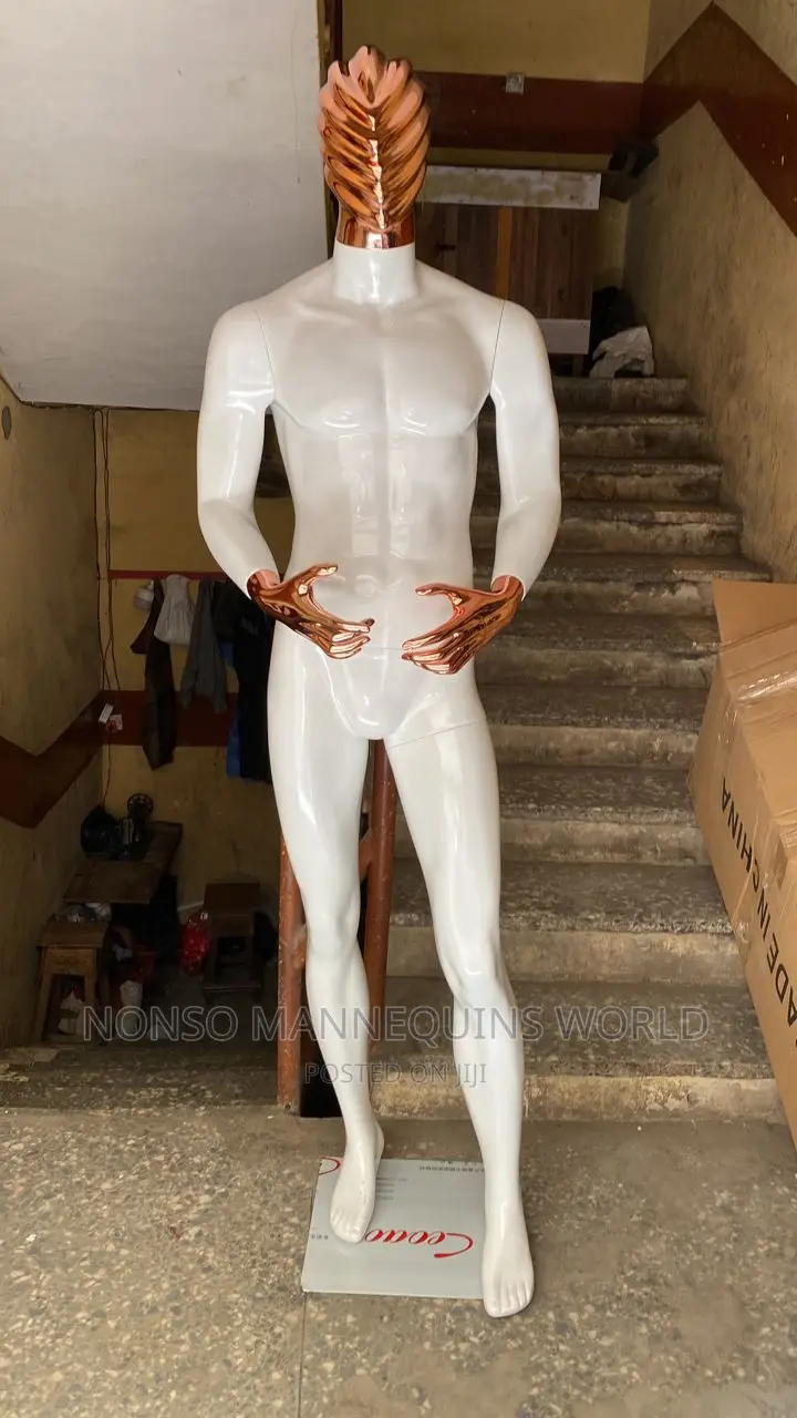Fibre Huge White Rose Gold Spider Face Mannequin