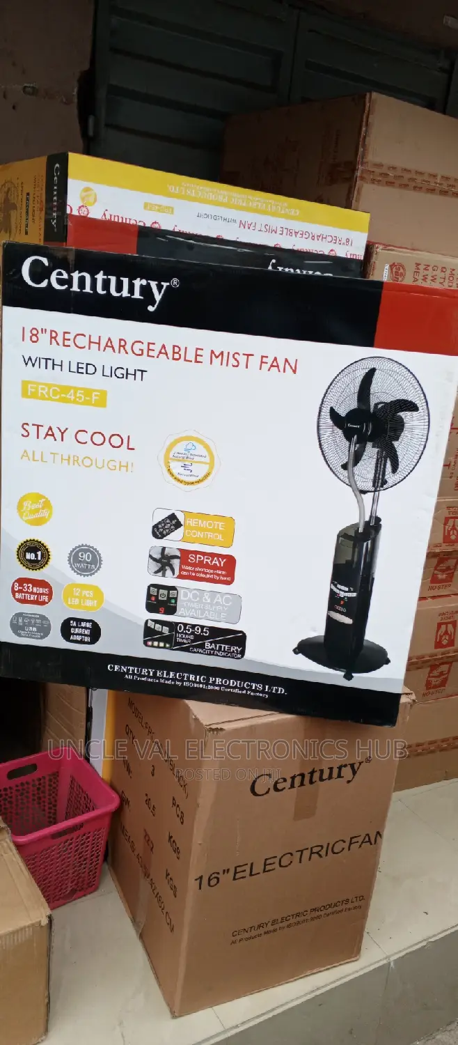 Century 18" Rechargeable Mist Fan