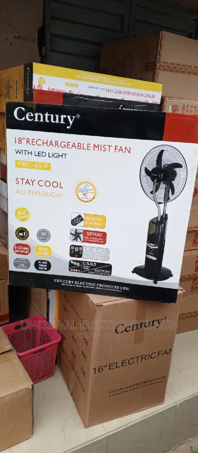 Century 18" Rechargeable Mist Fan