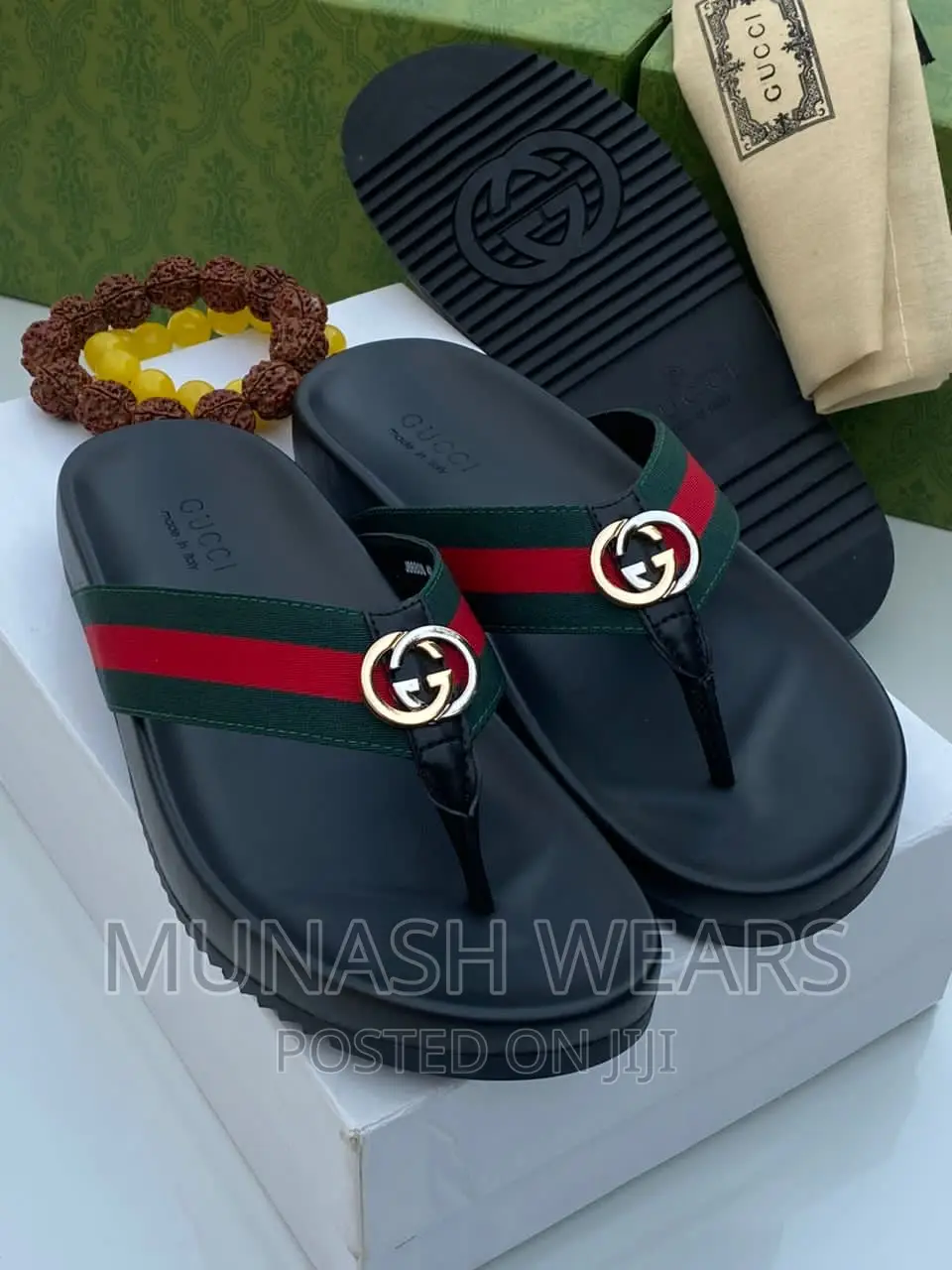 Original Gucci Leather Slipers
