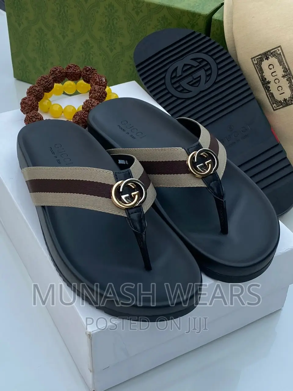 Original Gucci Leather Slipers