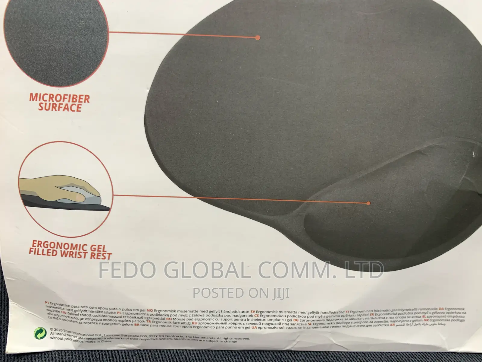 Trust Ergonomic Mouse Pad With Gel Filled Wrist Rest.
