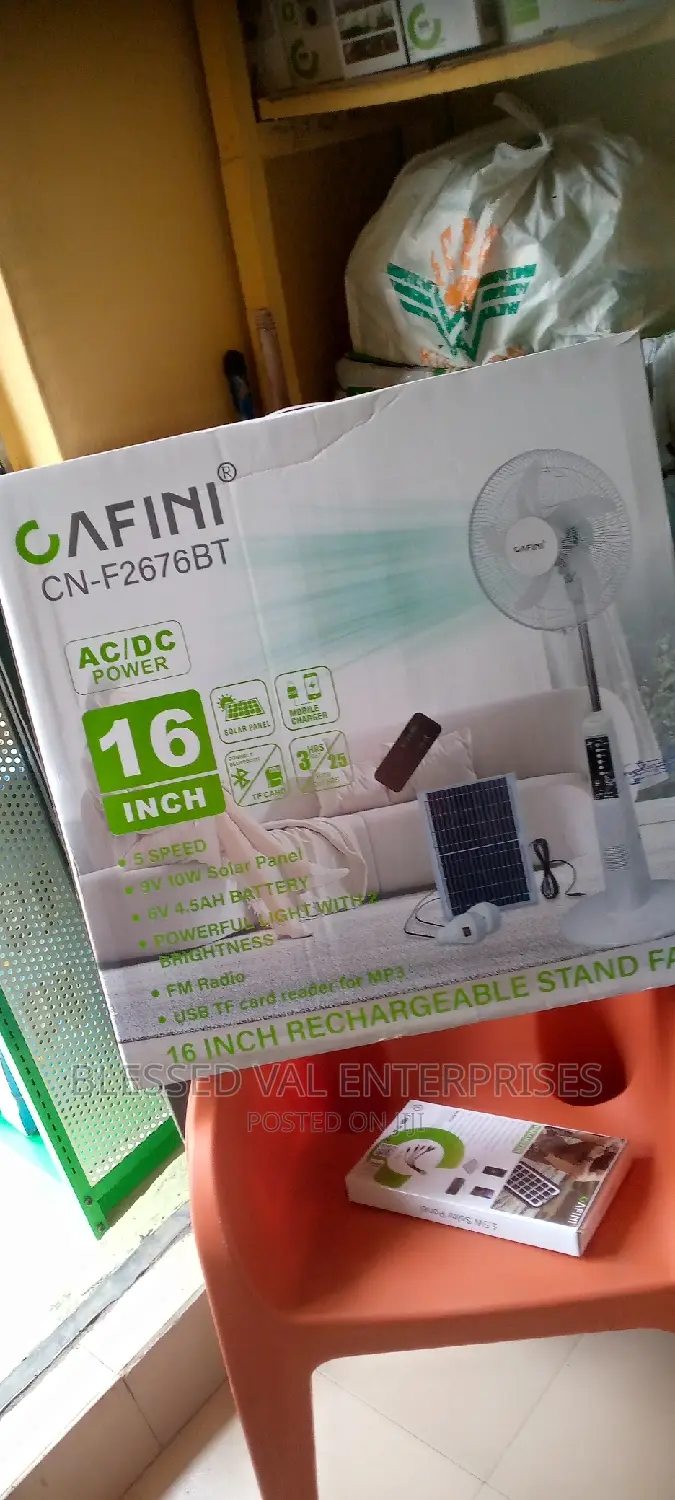 Cafini Ac/Dc 16 Inches Rechargeable Stand Fan