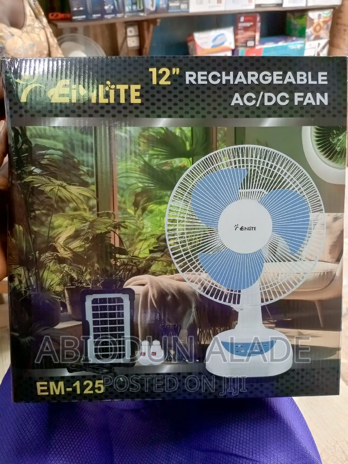 12 Inches Solar Rechargeable Fan