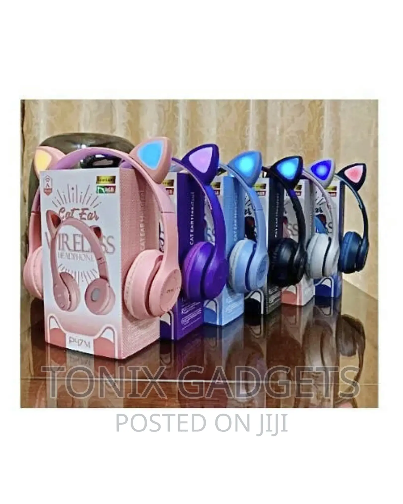 Cat Ear Headphones With Led, Microphone Excellent Audio
