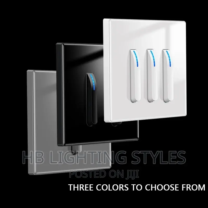 Wall Light Tempered Glass Switch Self-Reset 1/2/3/4 Gang