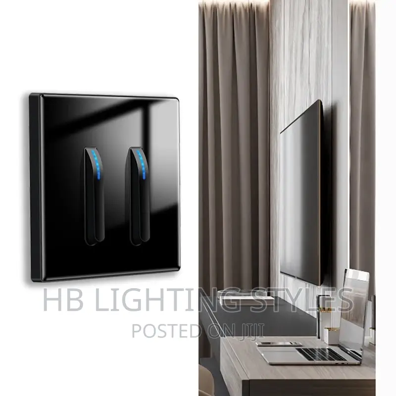 Wall Light Tempered Glass Switch Self-Reset 1/2/3/4 Gang