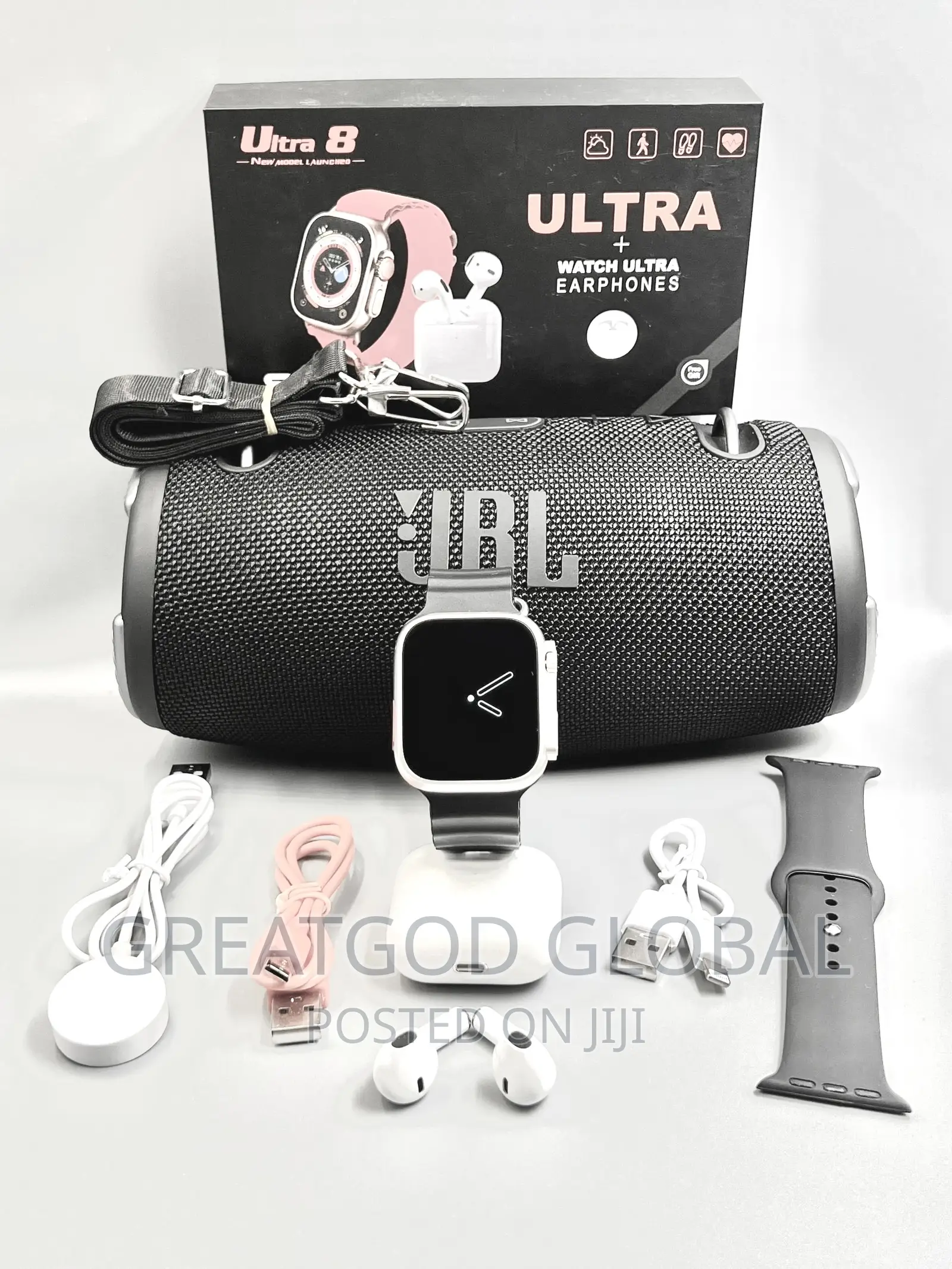 Mini Size JBL Extreme 3 Bluetooth Speaker/Ultra 8 Smartwatch
