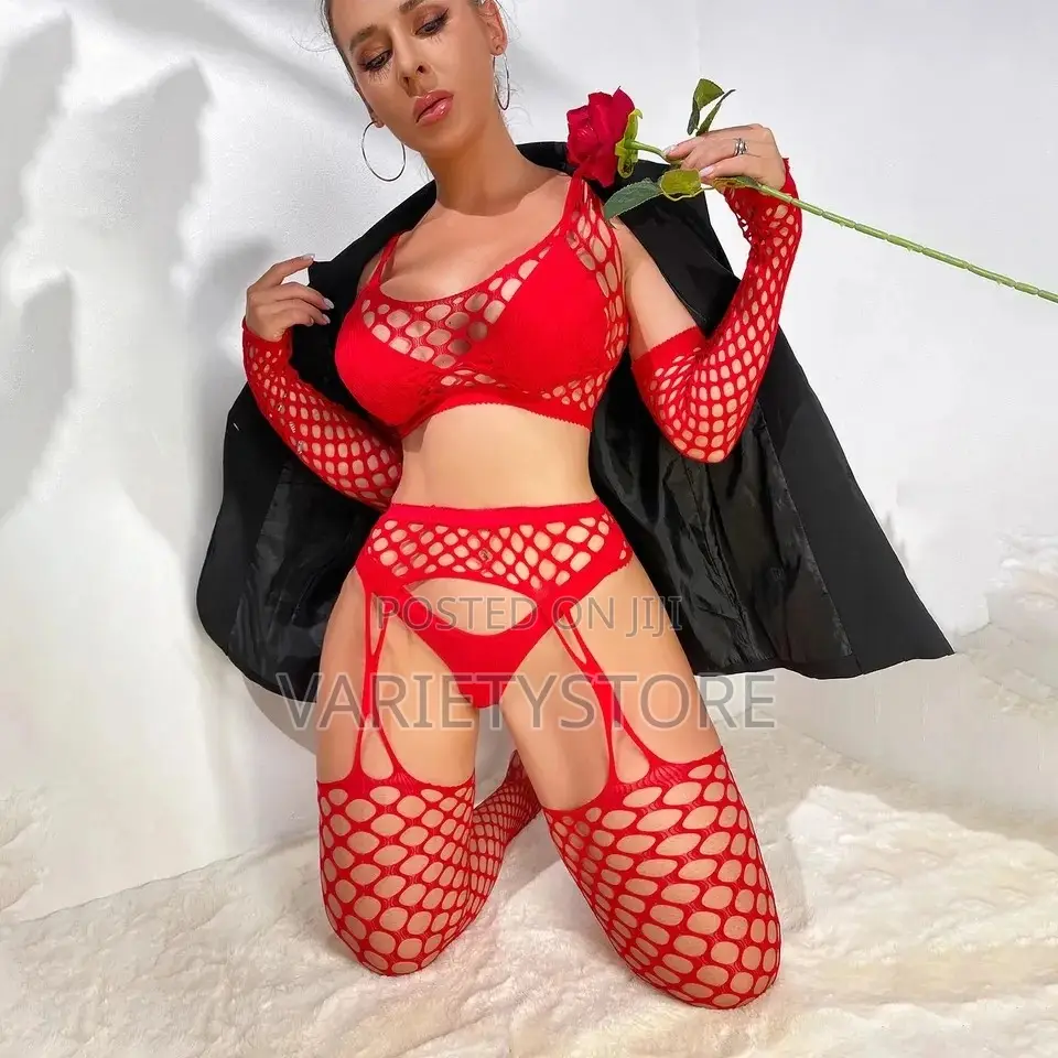 Three Piece Sexy Thigh High Tights Halter Fishnet Pantyhose