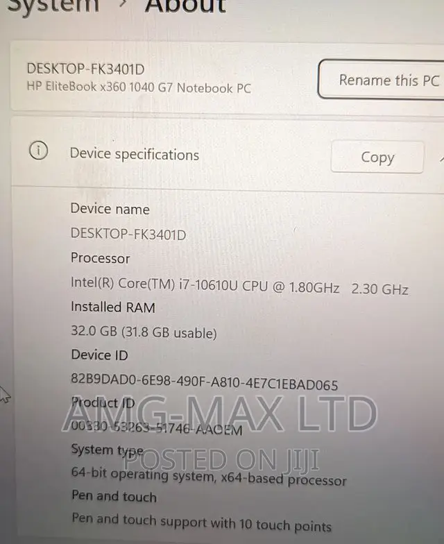 Laptop HP EliteBook X360 1040 G7 32GB Intel Core I7 SSD 512GB