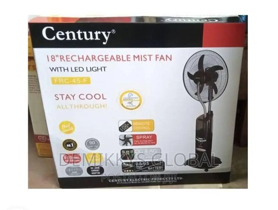 Century Rechargeable Mist Fan 18inches