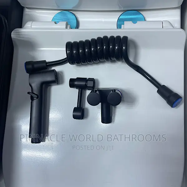 Italy Black Pressing Shower With Angle Valve
