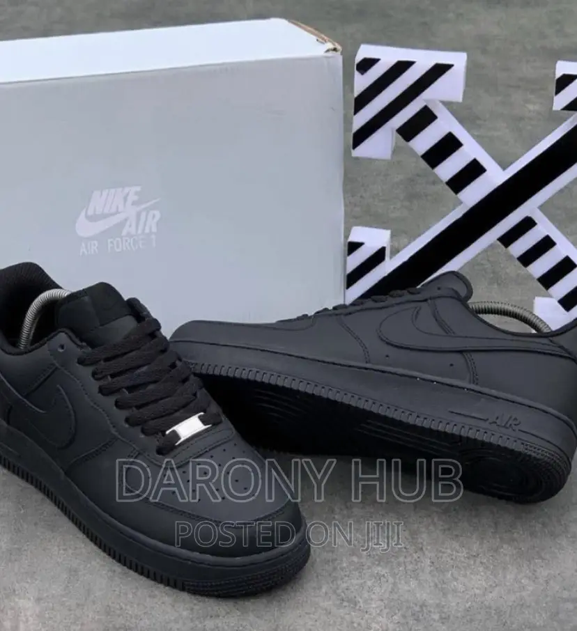 BEST Quality NIKE Air-force 1 Black SNEAKERS