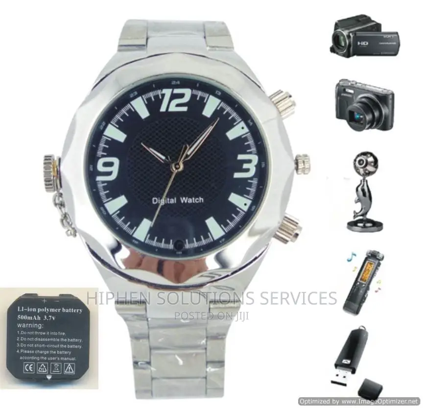 Wrist Watch Camera 4GB Memory For Indoor And Outdoor
