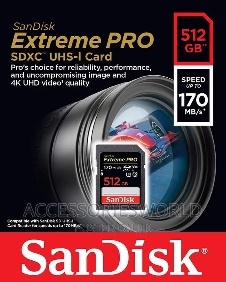 Sandisk 512GB Extreme PRO SDXC UHS-I Memory Card