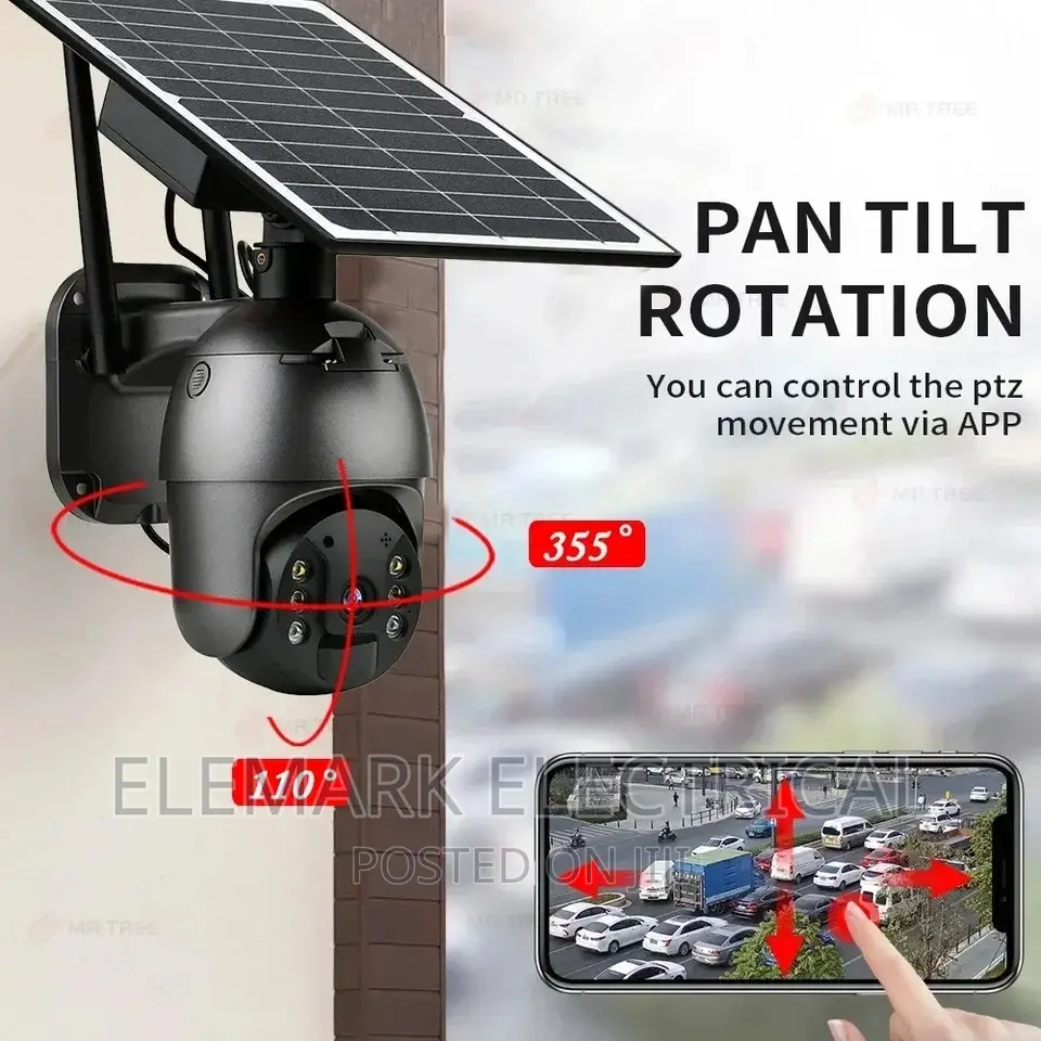 5mp 360 Solar Security Camera Wifi/4g Sim Card Wireless