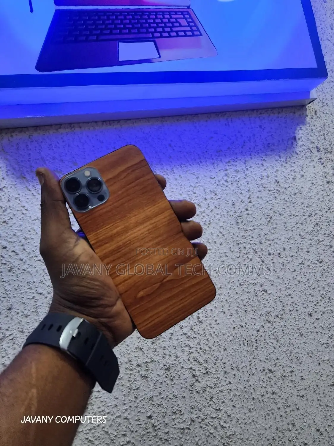 Wooden Phone and Laptop Stickers