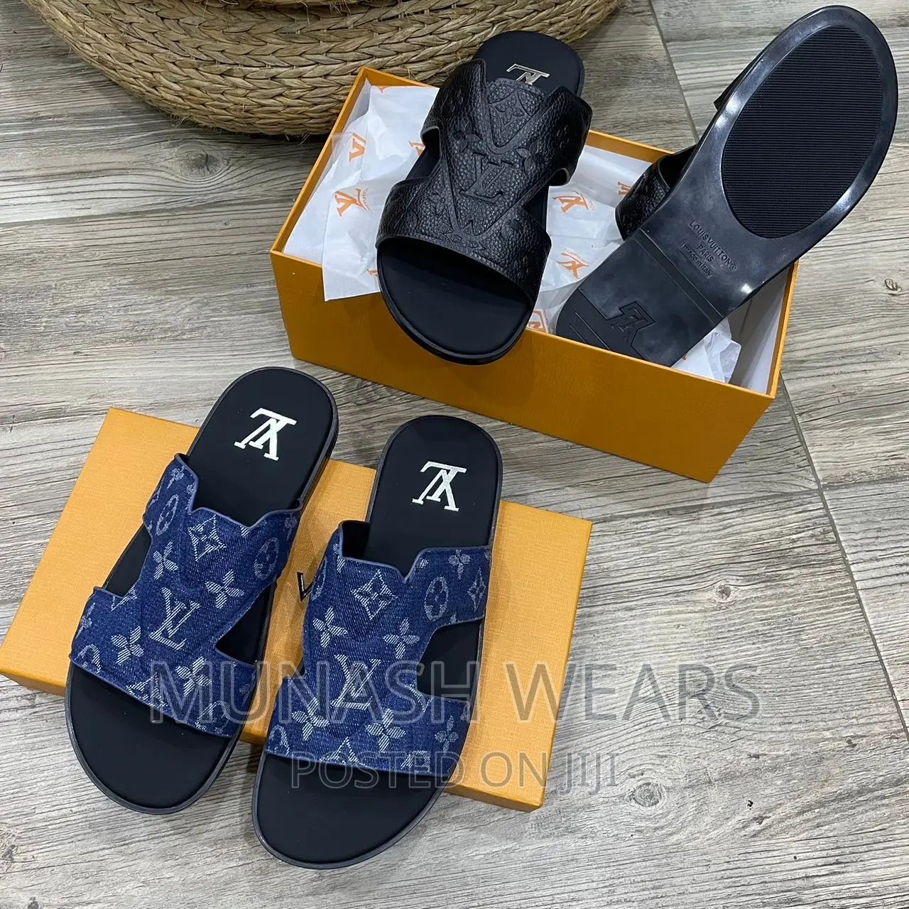 Lv, Hermes And Valentino Original Slipers
