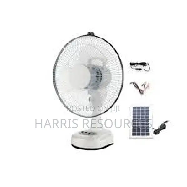 Lontor Rechargeable Fan With Solar Panel-12 Inches