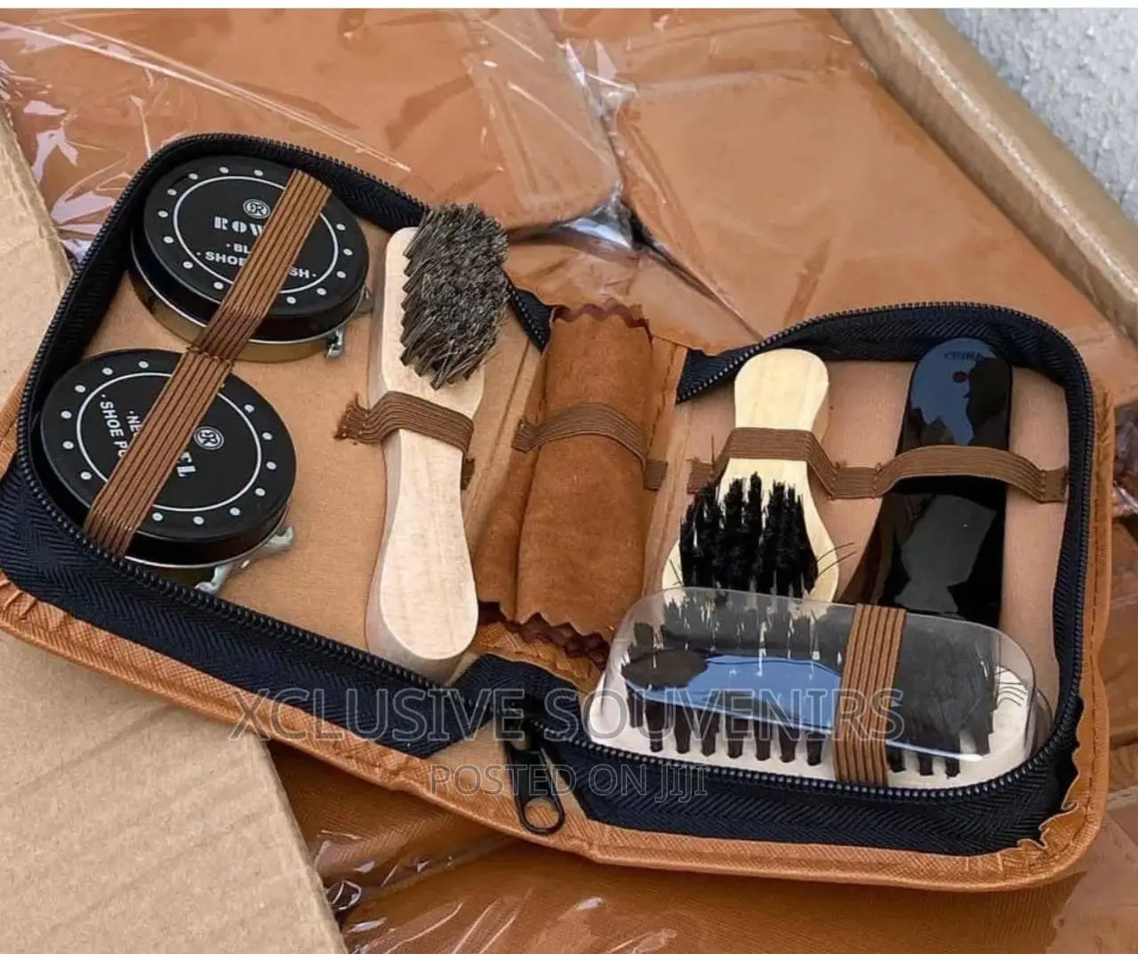 7pcs Deluxe Shoe Care Kit With Leather Case