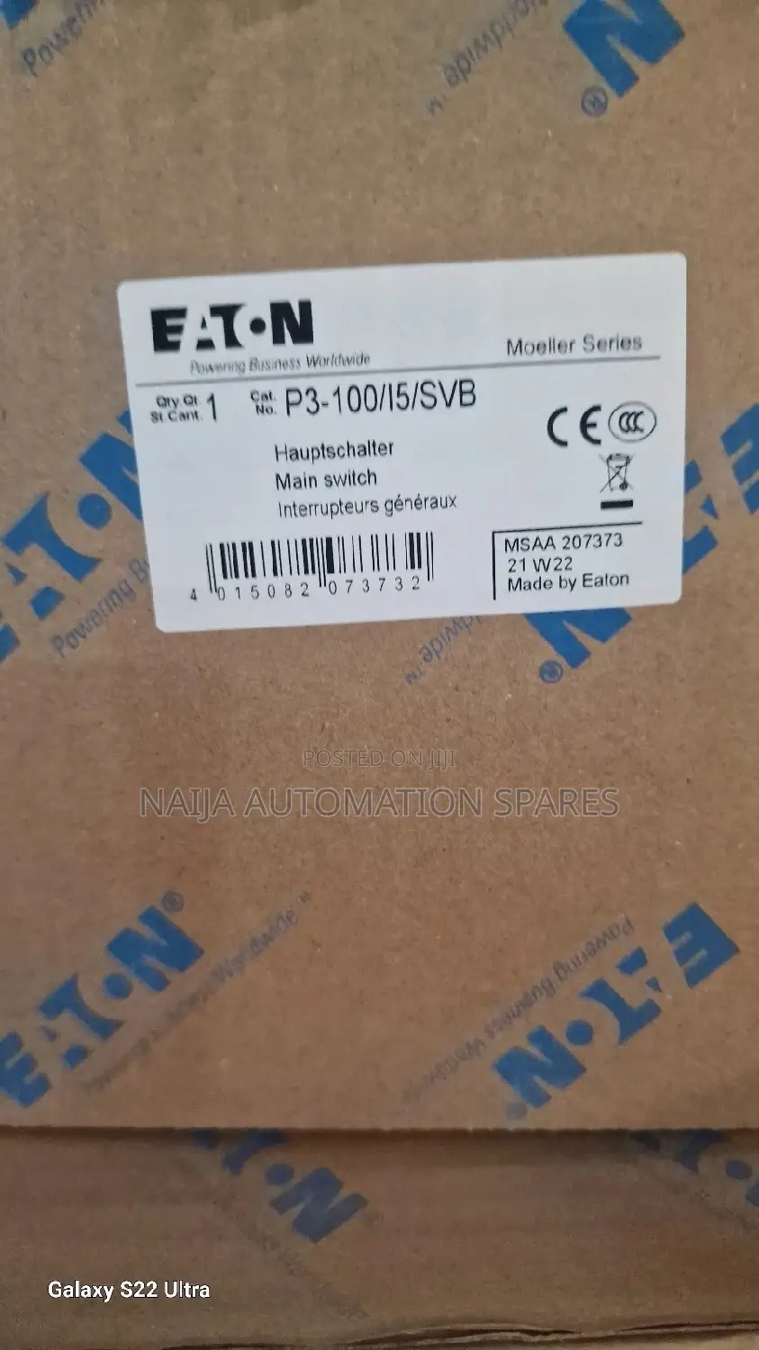 Main Motor Isolator Switch Eaton Moeller P3-100/I5/SVB