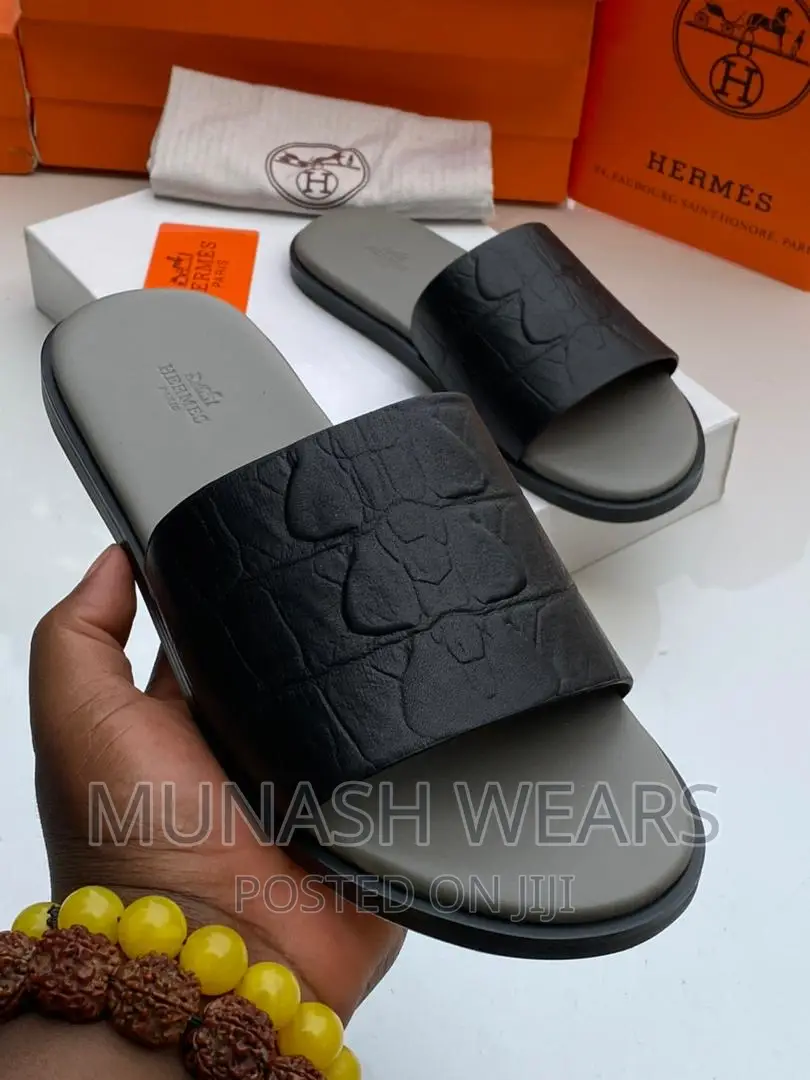 Original Hermes Leather Slipers