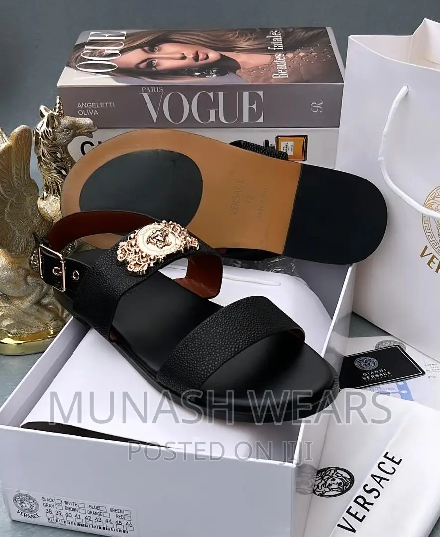 Luxury Original Versace Leather Sandal