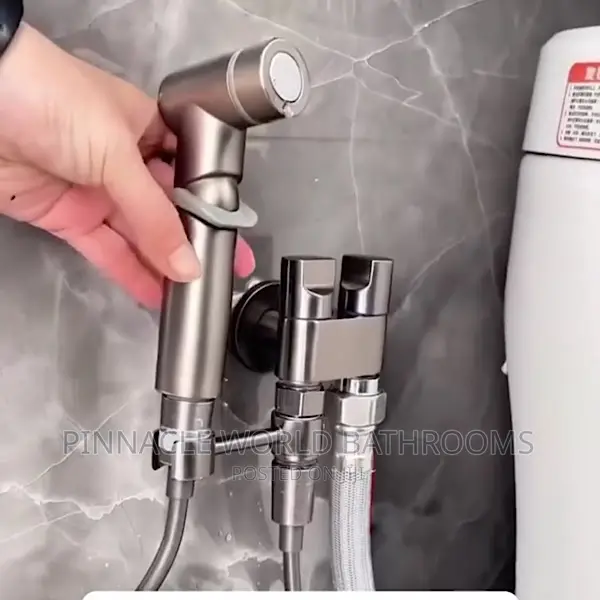 Italy Black Pressing Shower With Angle Valve