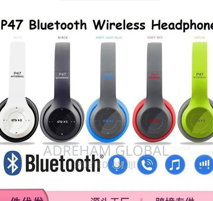 P47 Bluetooth Headphone Color:Blue,Red,Green White