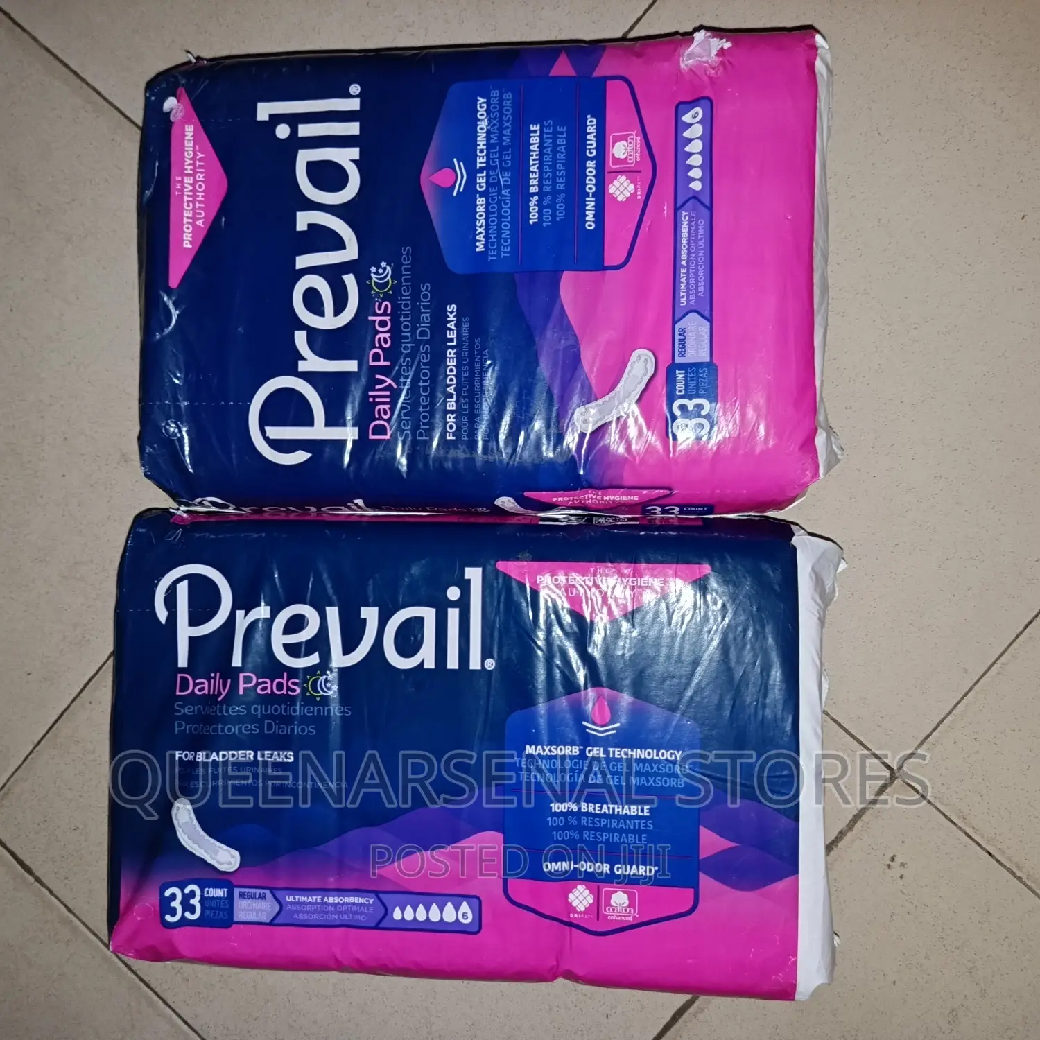 Prevail Daily Pads for Bladder Protection 33pcs