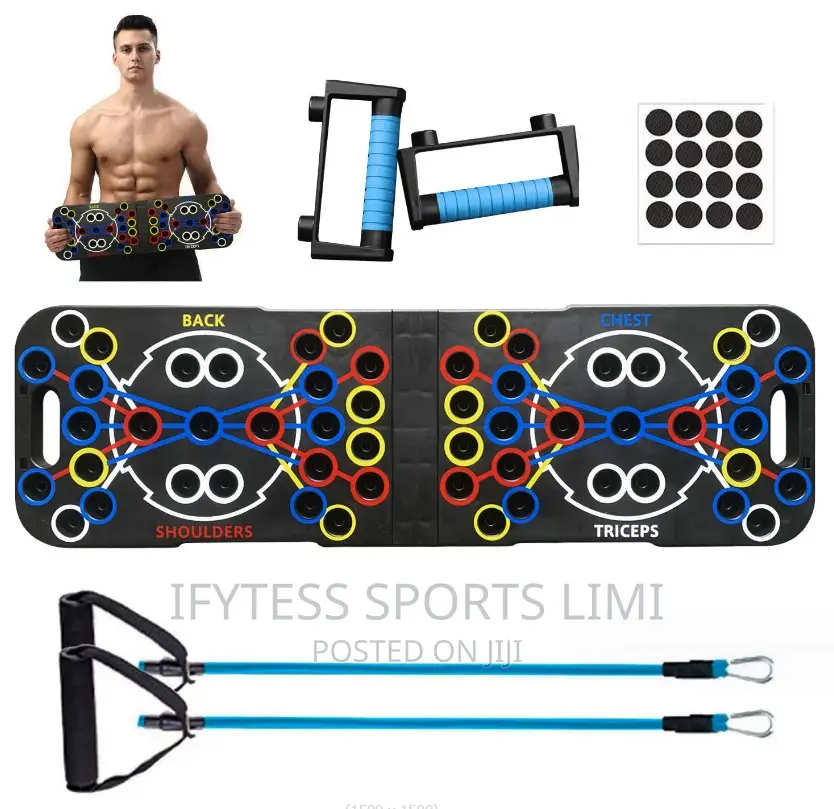 Push Up Board With Resistance Ropes.