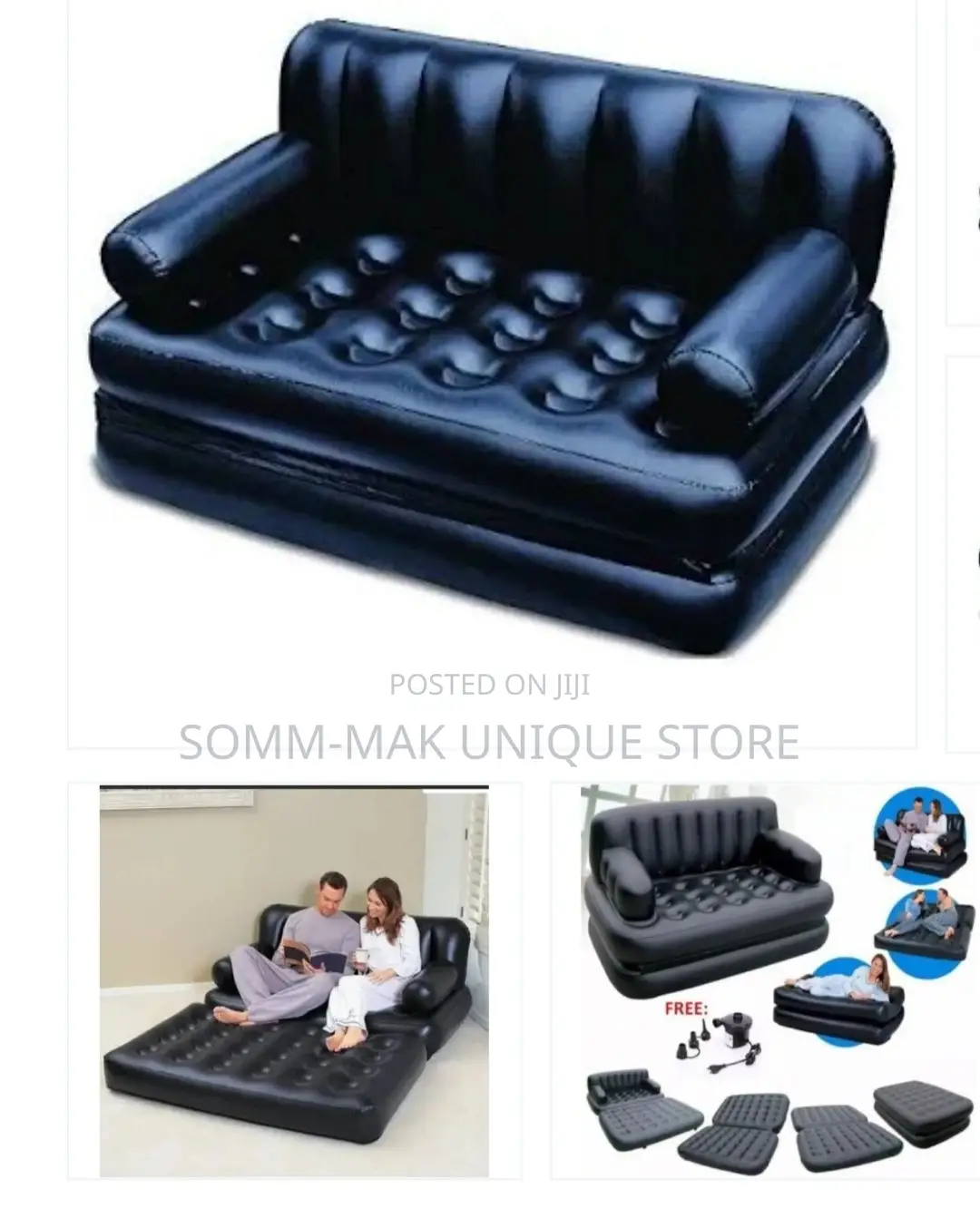 Inflatable 5-in-1 Pull-Out Sofa Chair and Bed