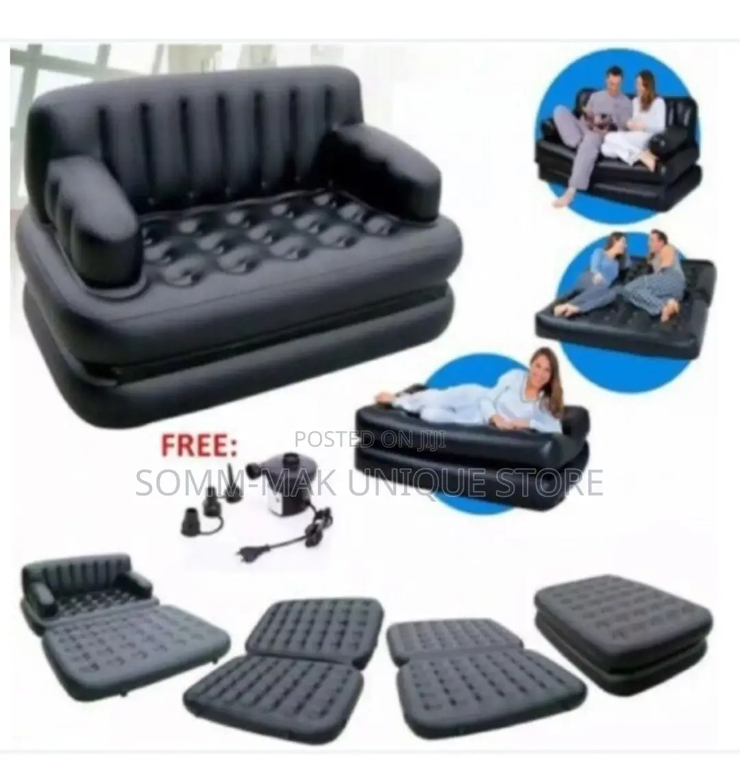 Inflatable 5-in-1 Pull-Out Sofa Chair and Bed