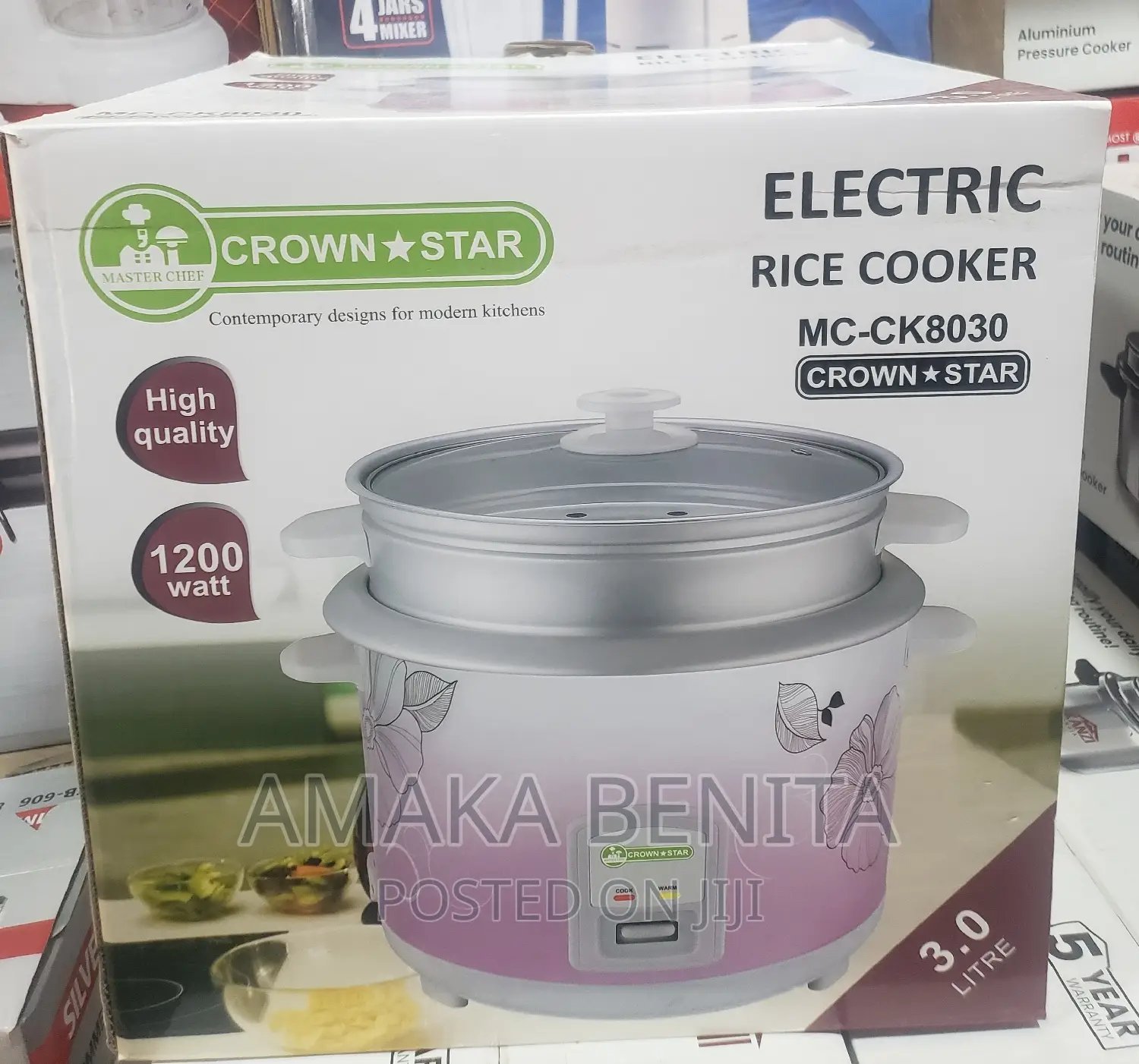 Crownstar Rice Cooker 3.0ltrs