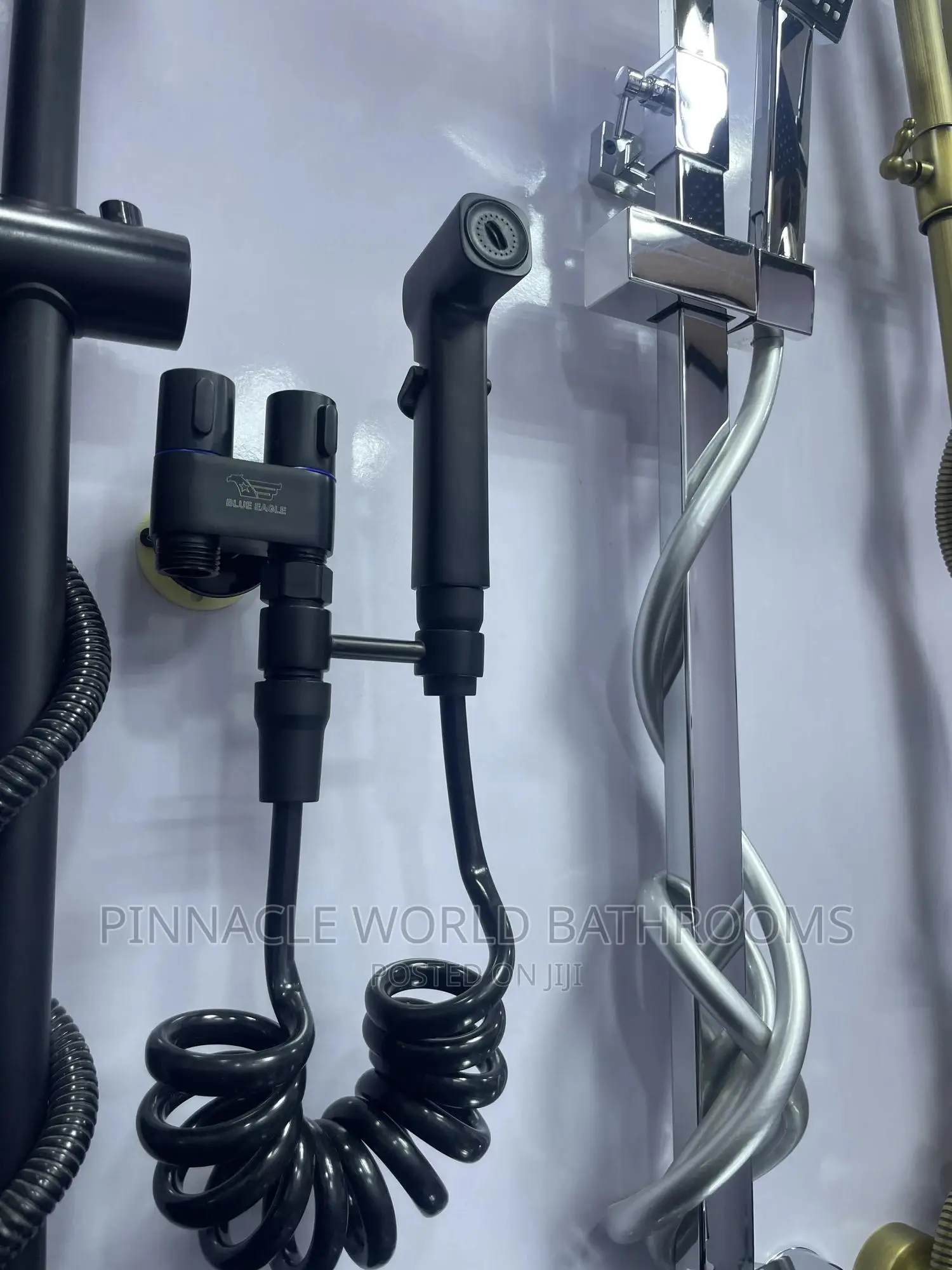 Italy Black Pressing Shower With Angle Valve