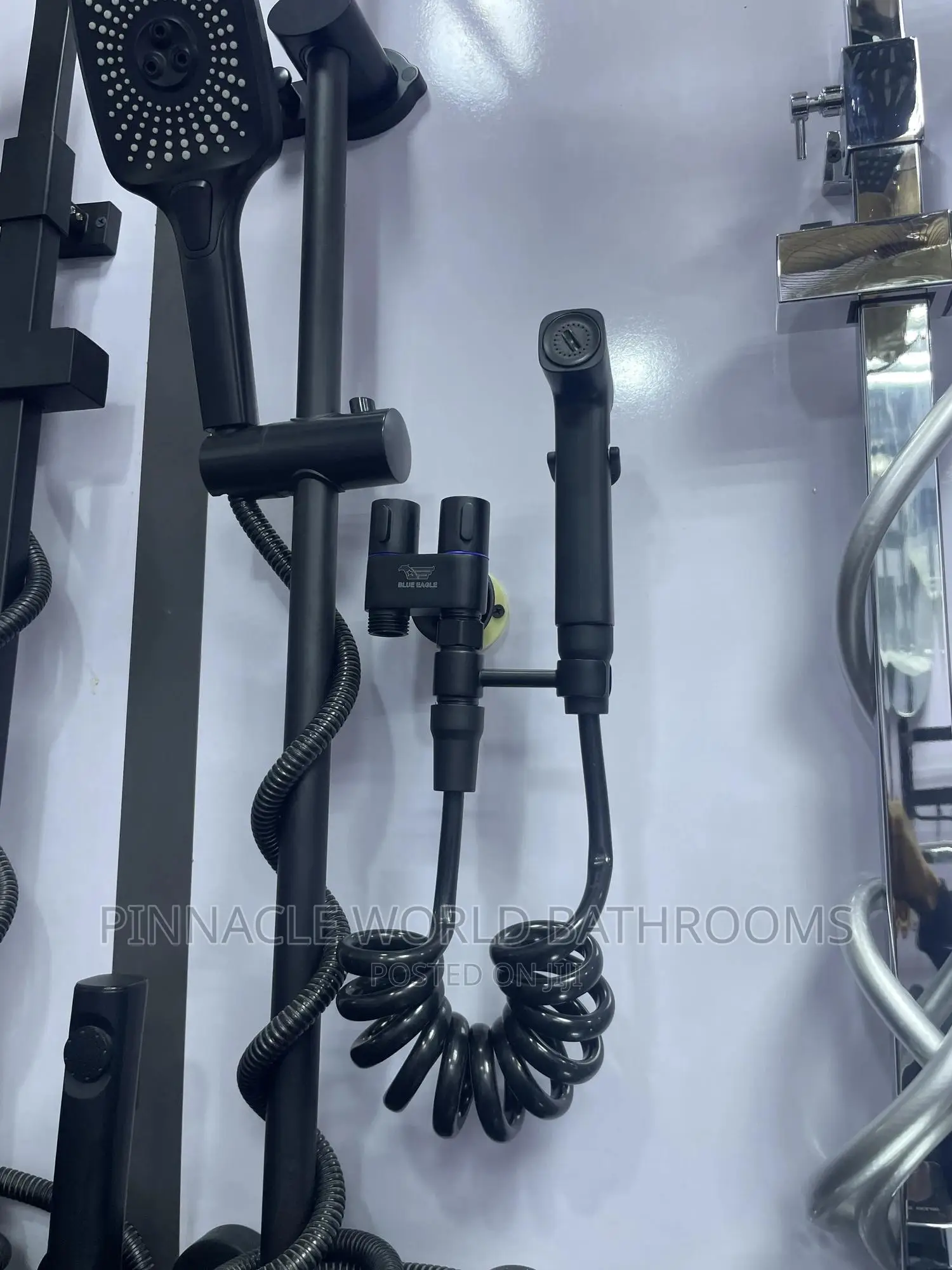 Italy Black Pressing Shower With Angle Valve
