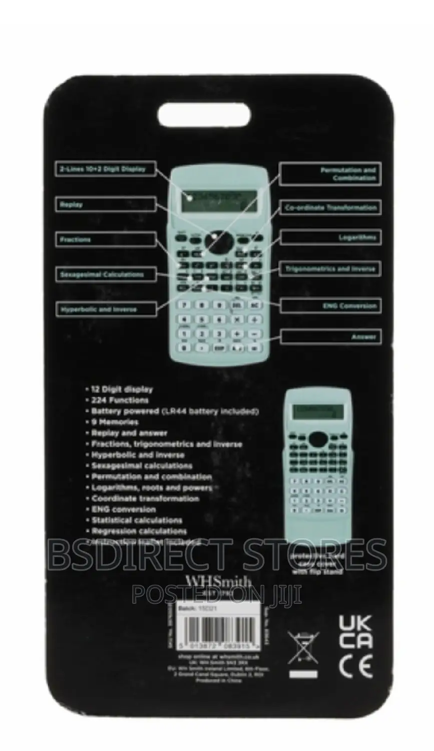Whsmith Pastel Mint Green Scientific Calculator + Hard Case