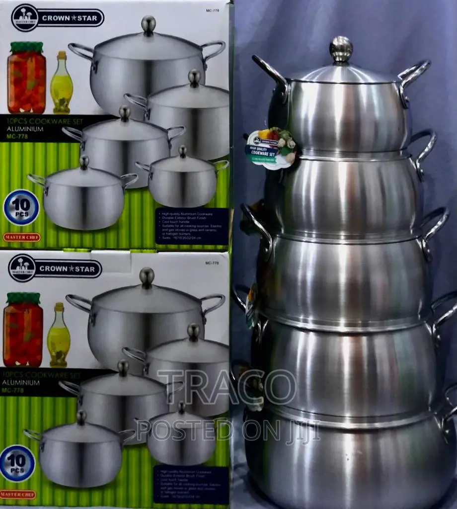 Crown Star 10pcs Aluminium Cookware Set Mc-778