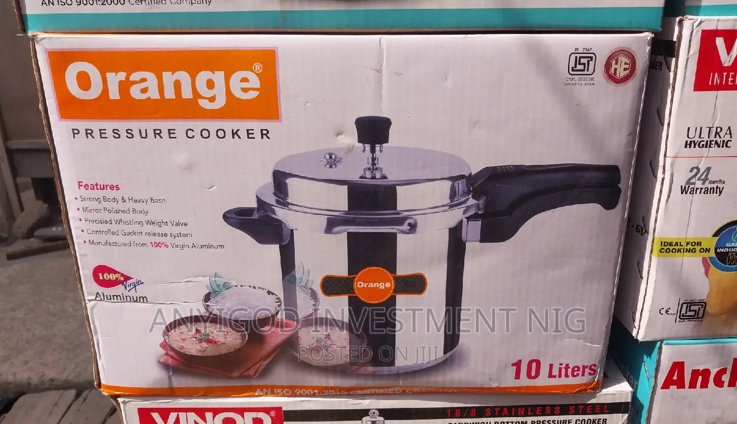 Orange 10litres Pressure Cooker