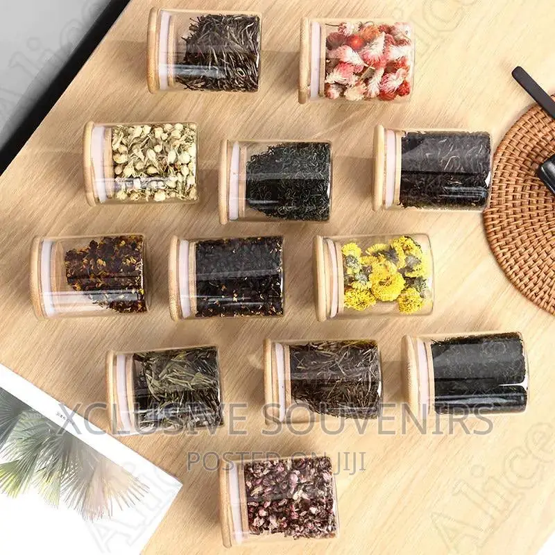 12pcs Heat Resistance Bamboo Cover Sealed Glass Jars Heat