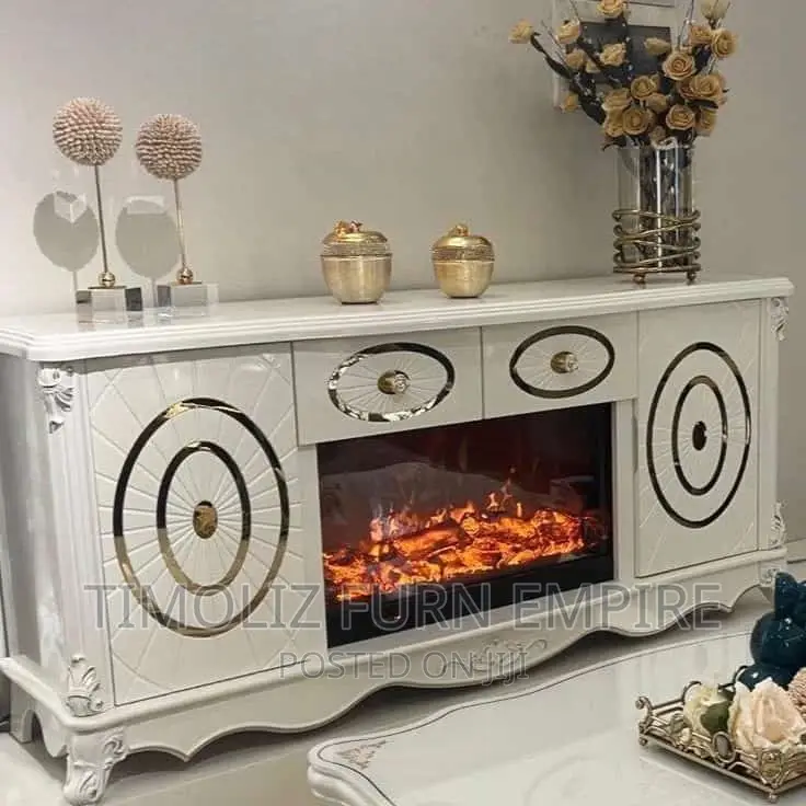 Fireplace TV Stand With Remote Control and Storage Spaces