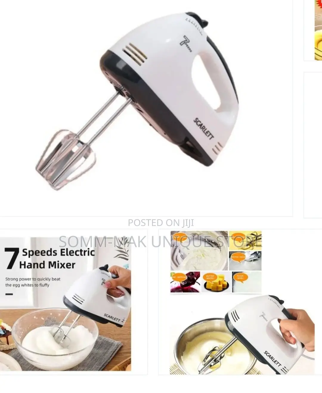 Auto. 7 Speed Electric Hand Mixer -Egg Beater- Cake Ba- 180W