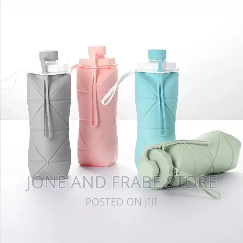 600ML Silicone Foldable Portable Water Bottle