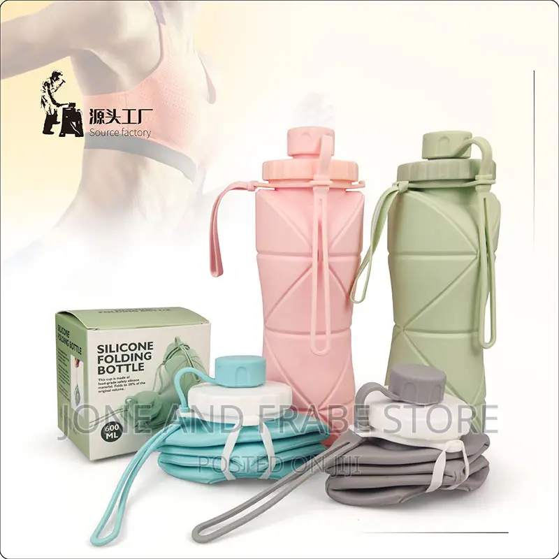 600ML Silicone Foldable Portable Water Bottle