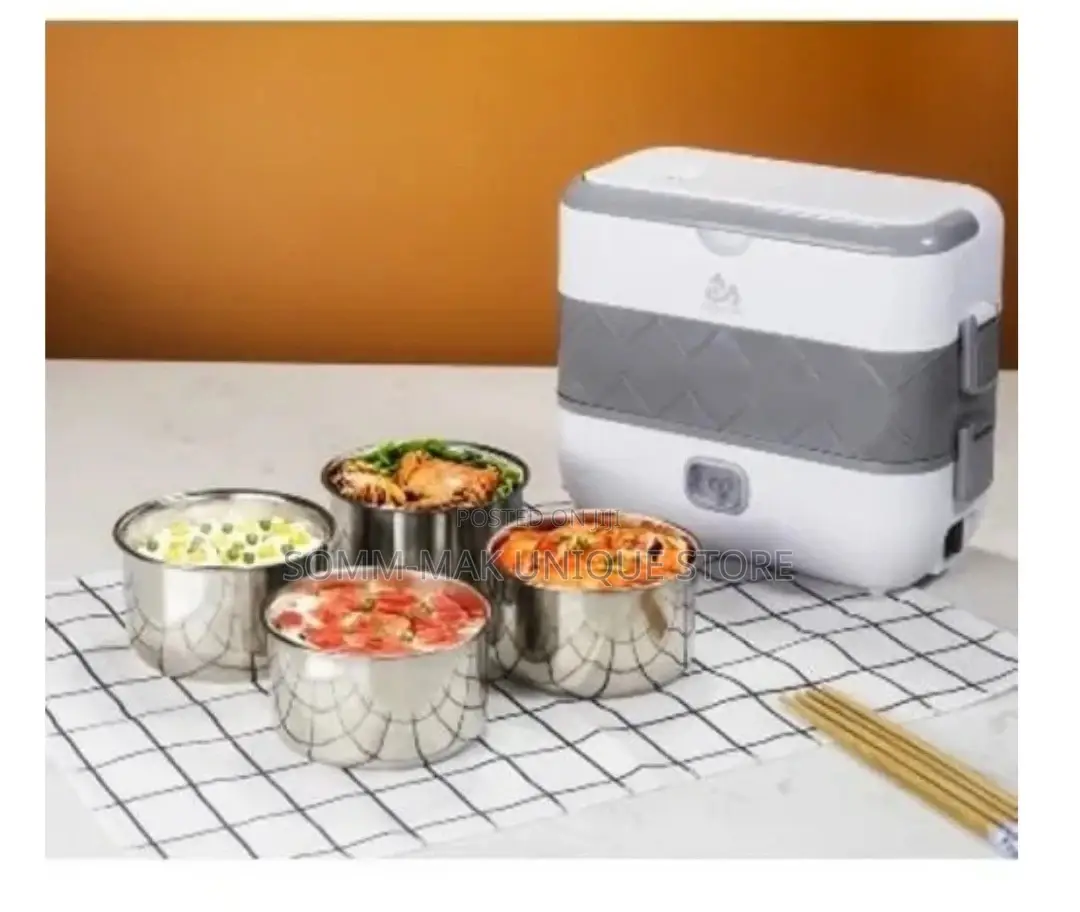 Electric Lunch Box With 4 Pot - 2 Layer - 200W