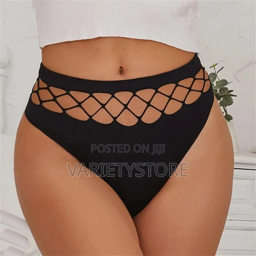Sexy Hollow Out Thongs Women's High Waist G-String Panties