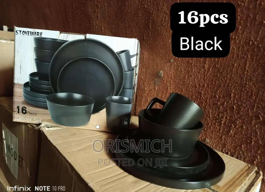 16pcs Black Coloured Dinner Set