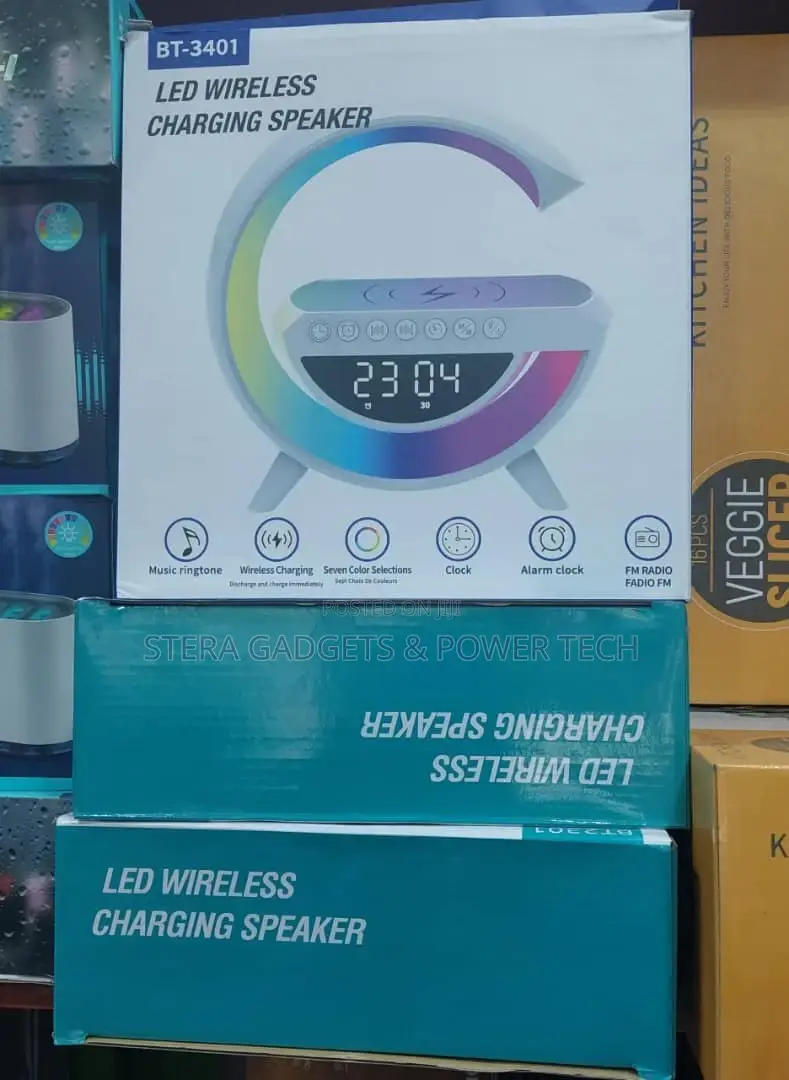 RGB Light With Wireless Charger and Bluetooth Speaker (BIG)